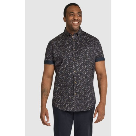 Johnny Bigg Navy Byron Print Shirt 4XL NWT - Picture 1 of 8